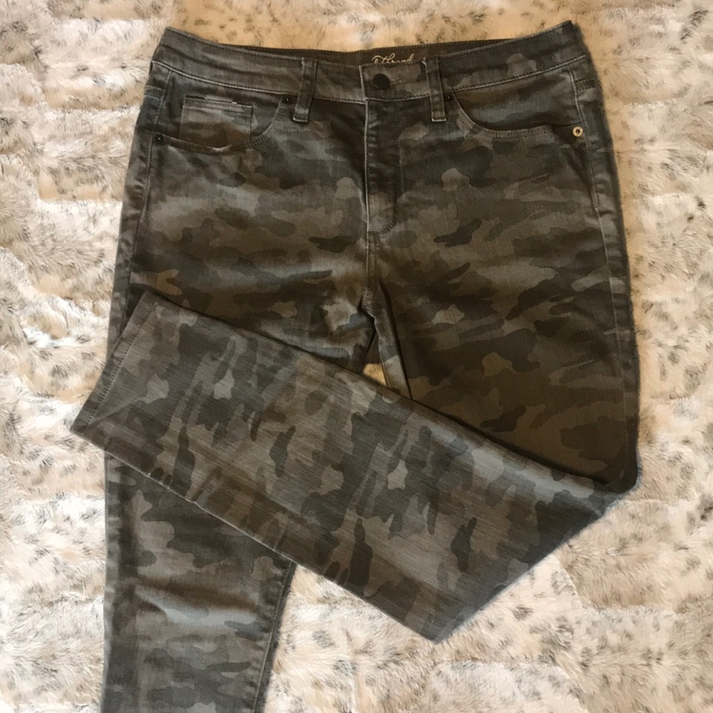 Camo Mid-High Rise Jeans